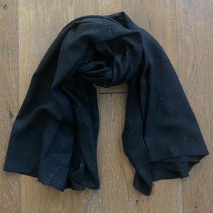 Black Scarf with Gold Glitter